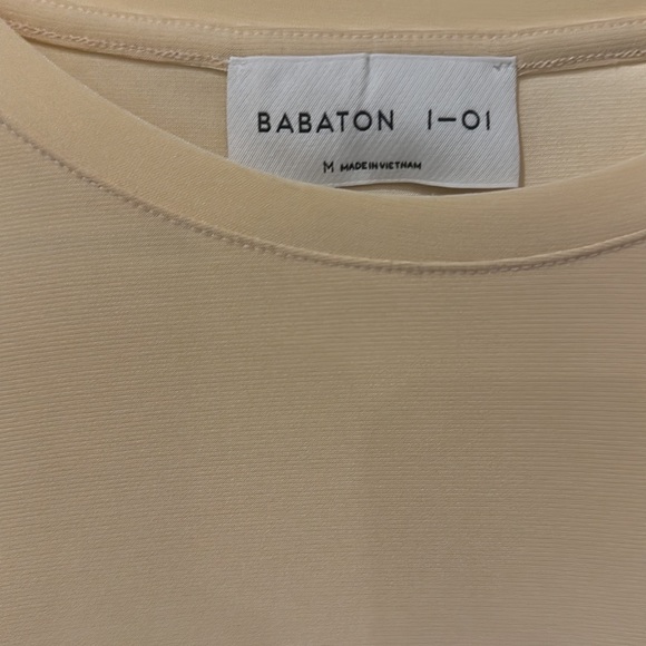 Babaton long sleeve cream crop top, bustier design - Picture 2 of 4